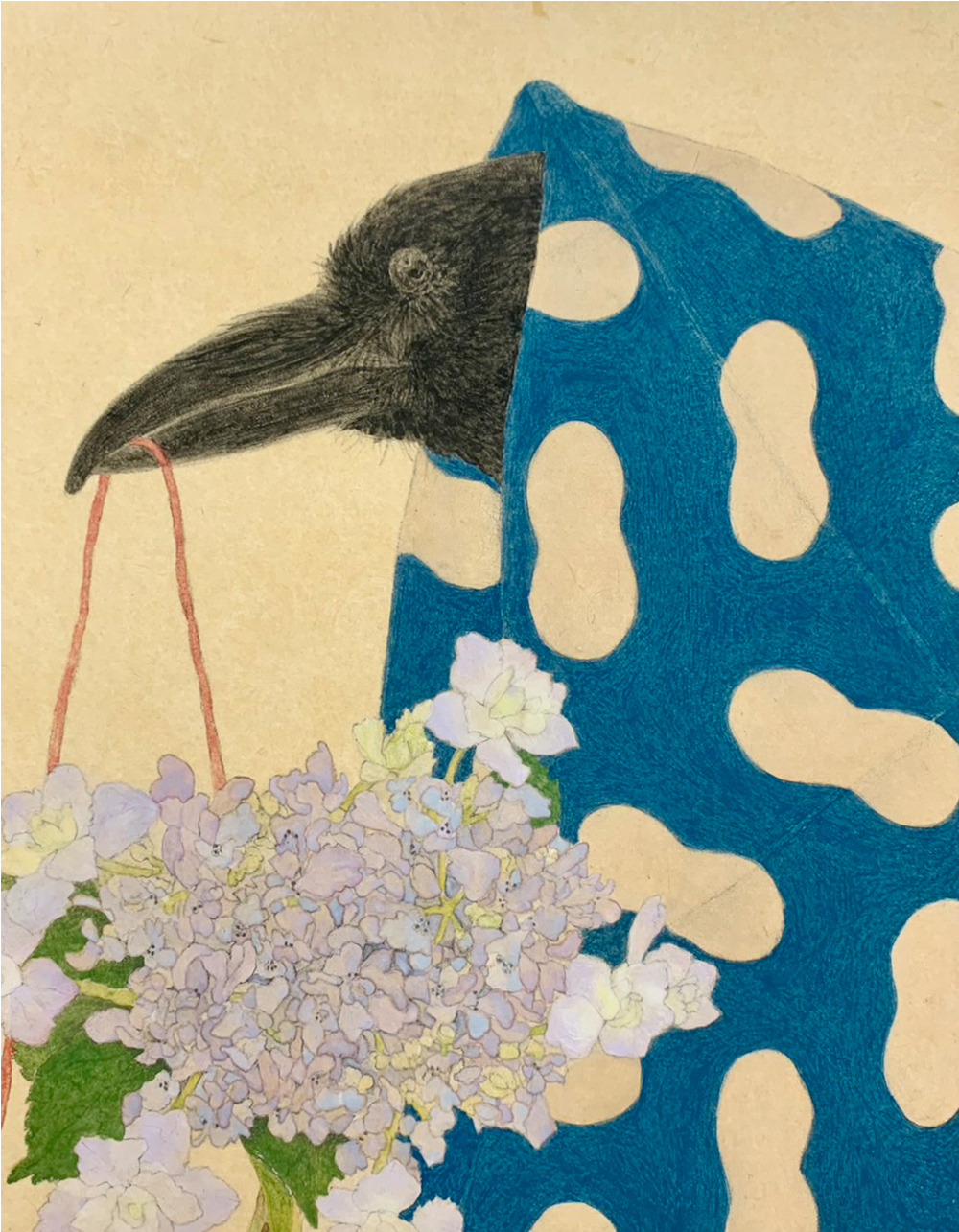 「紫陽花とピーナッツの風呂敷」