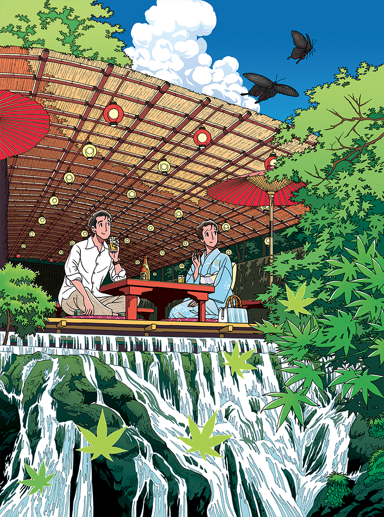 二都こよみ8月イラスト（2025年）