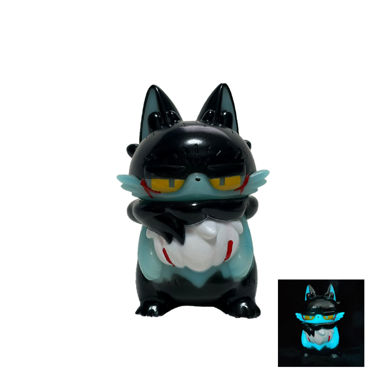 ＜MORE-CATS（もあねこ）＞ デビルハイロ：蓄光 ソフビ 約10cmサイズ