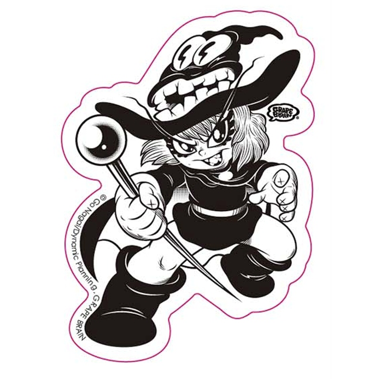 ＜GRAPE BRAIN＞ ドロロンえん魔くん ミニステッカー　43mm × 60mm