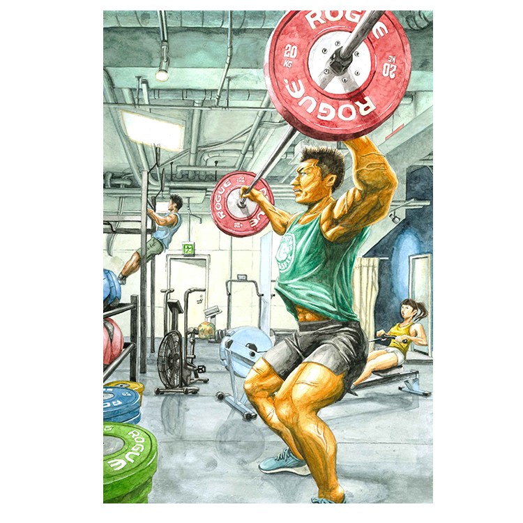 レイザーラモン　ＨＧ 	水彩画	Hard traininG