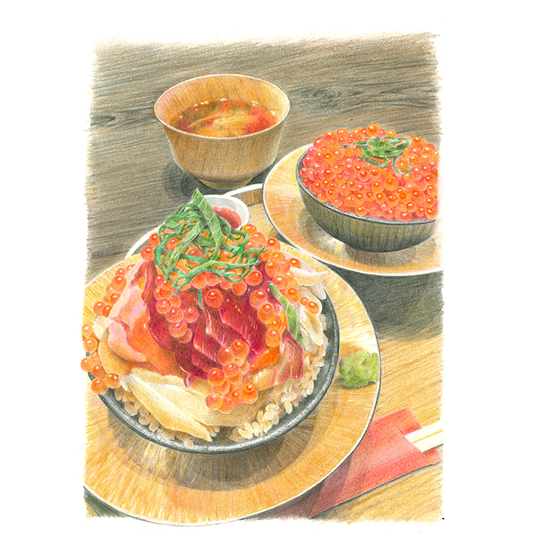 田中道子	色鉛筆	まるり丼＆いくら丼