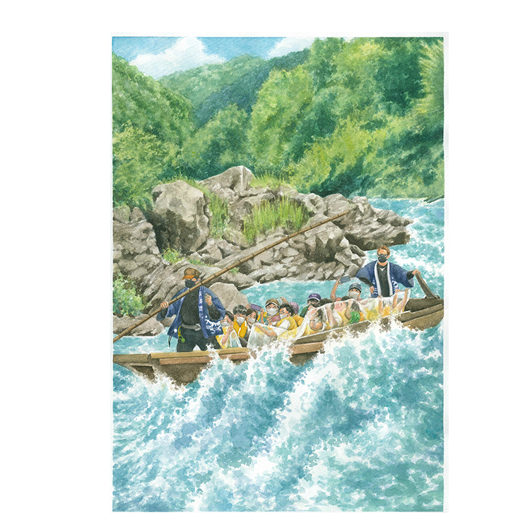 光宗薫	水彩画	緑光の夏飛沫