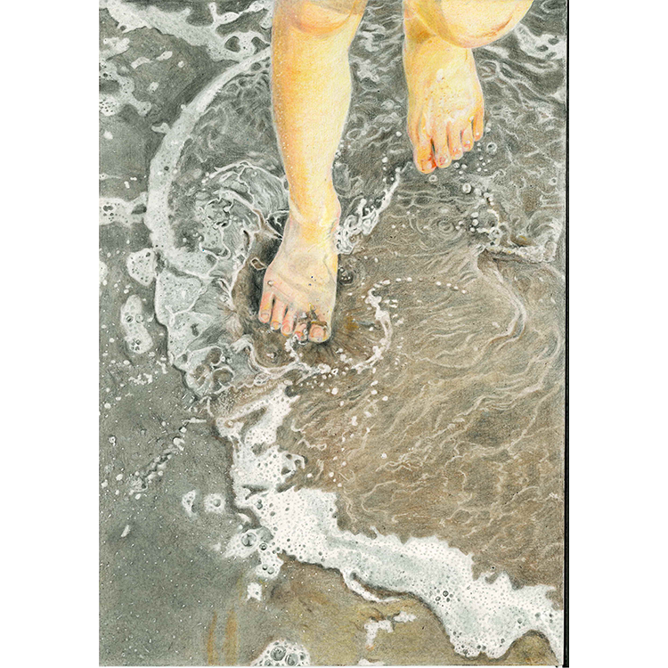 犬山紙子	色鉛筆	波打ち際を歩く瞬間