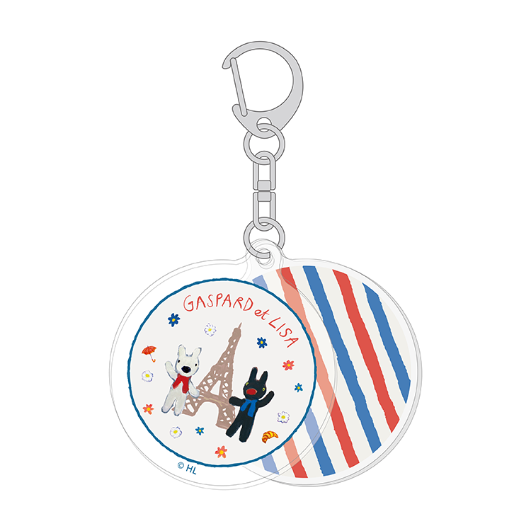 スライドアクリルｷｰﾎﾙﾀﾞｰ トリコロール＆エッフェル塔