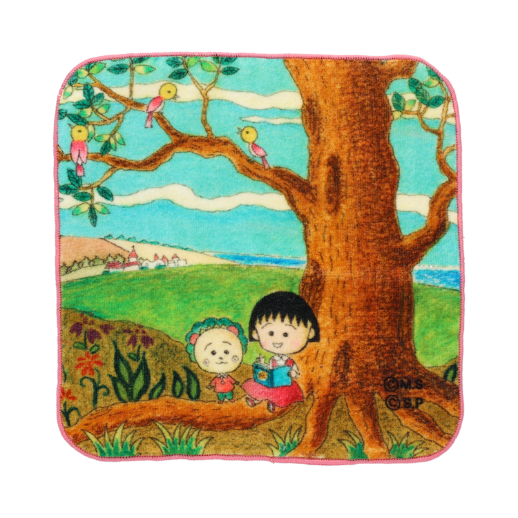 [さくらももこ ゆめいろ商店]ミニハンカチ(読書)