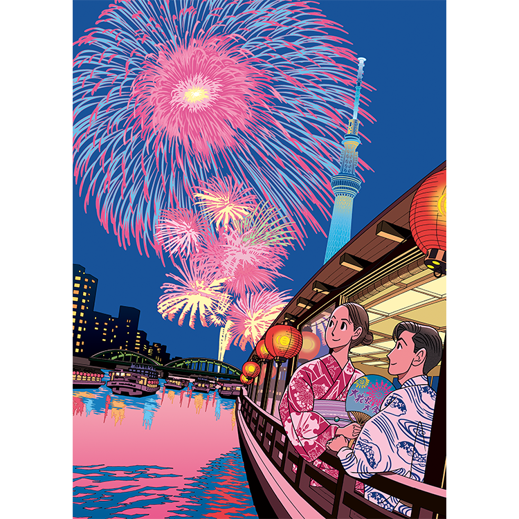 二都こよみ 7月イラスト（2025年）