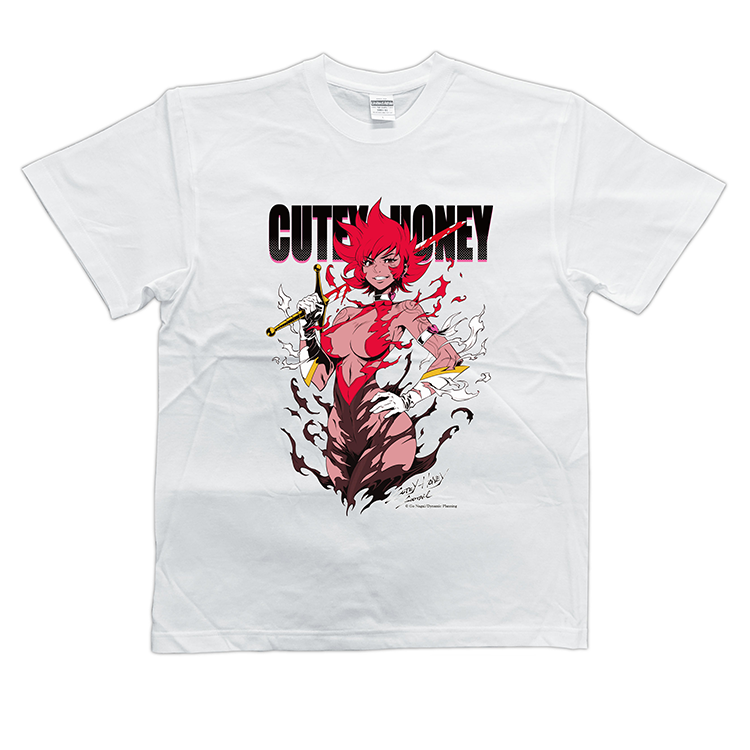 <GODTAIL> キューティーハニー Tシャツ 白 S,M,L,XL,XXLサイズ