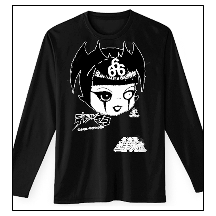 <上6園6磨6冬> デビルマコ ロングT殺☆ Tシャツ F(フリーサイズ)1サイズサイズ