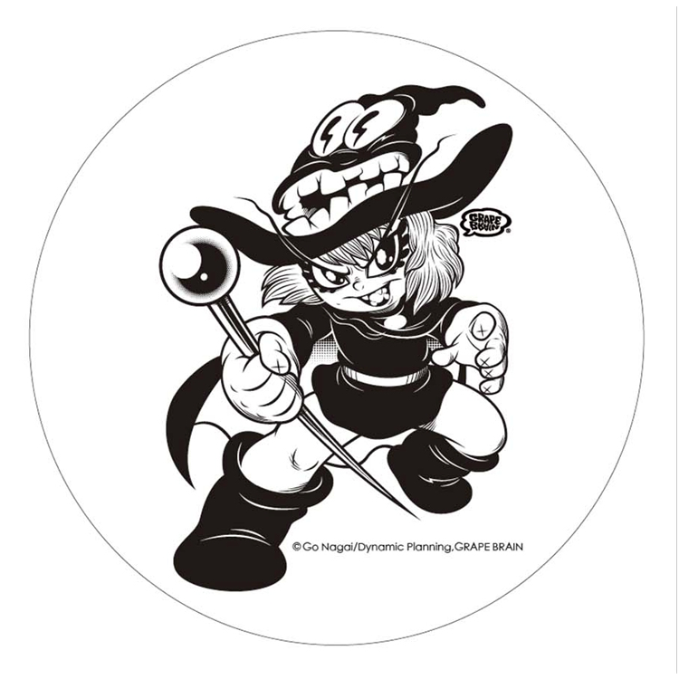 <GRAPE BRAIN> ドロロンえん魔くん ステッカー 丸 90mm × 90mmサイズ