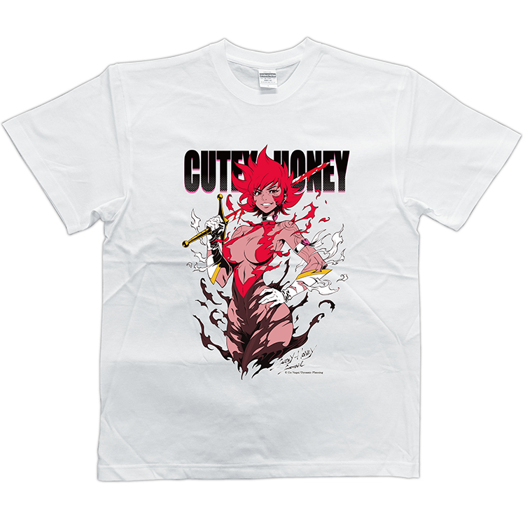 <GODTAIL>キューティハニー Tシャツ 白 S,M,L,XLサイズ