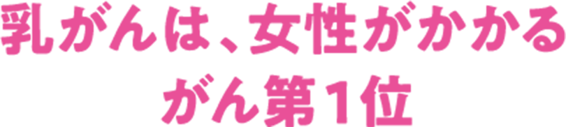 乳がんは、女性がかかるがん第1位